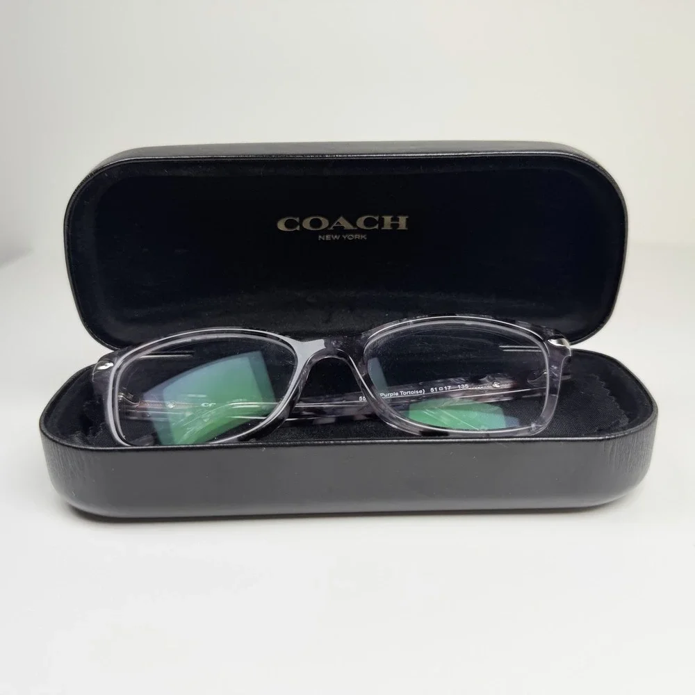 Coach HC6065 5548 Purple Tortoise Eyeglasses Frames 51-17-135 w/ Case